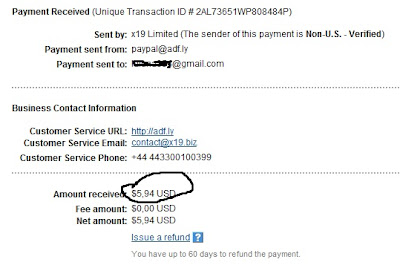 Payout (adf.ly) Pembayaran pertama dari ADF.LY gambar