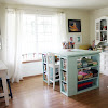 Crafts Room / Craft Room Tours Day #4 - The Country Chic Cottage : A craft room for scrapbooking, painting and sewing needs some style.