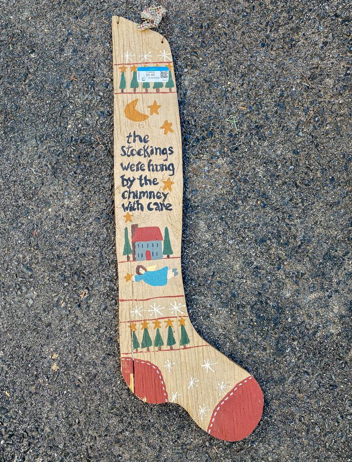thrift store painted stocking