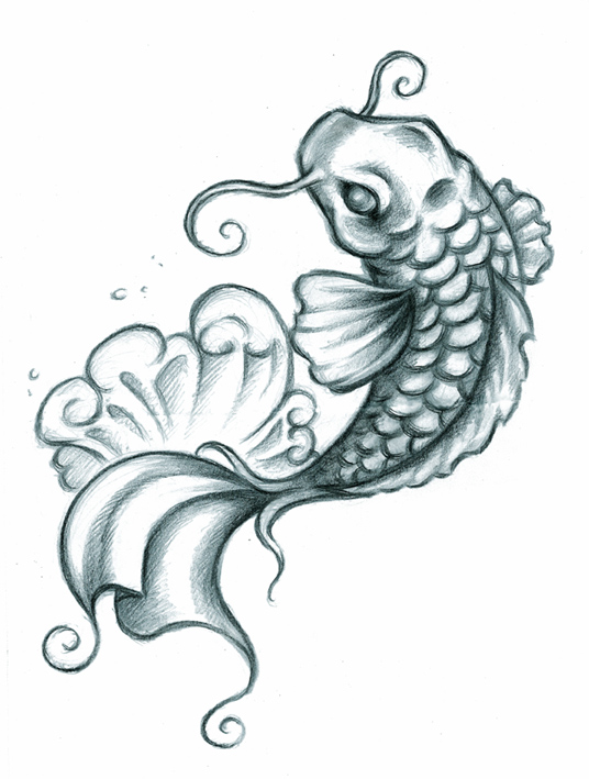 Koi Fish Tattoo Designs Drawings