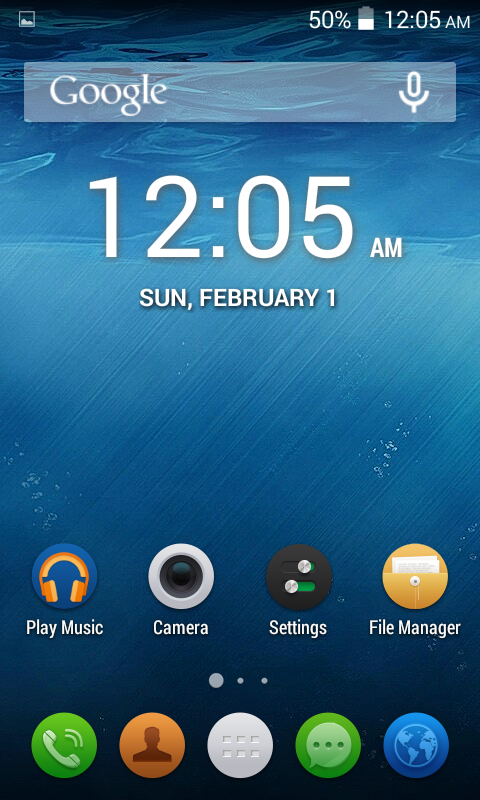 Primo D5 Home screen