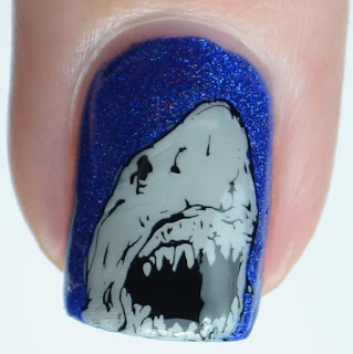 shark nail art