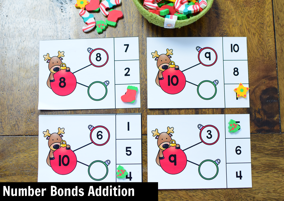 Kindergarten Math Center for December: Number Bonds