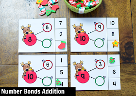 Kindergarten Math Center for December: Number Bonds
