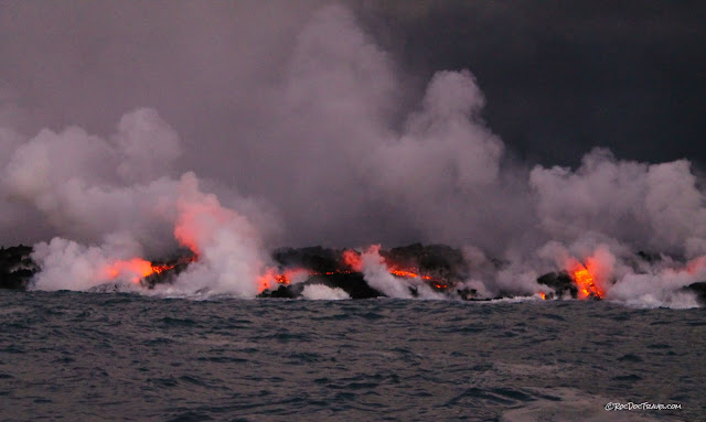 copyright RocDocTravel.com Kilauea Hawaii east rift zone eruption 2018 lava Leilani Estates helicopter boat volcano