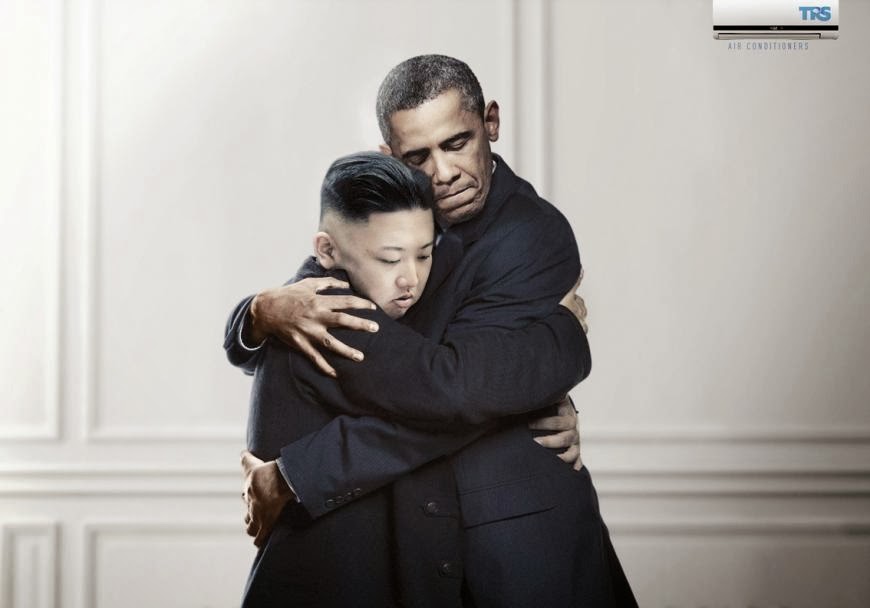 Obama and Kim Jong Un Share A Hug for TRS Air Conditioners