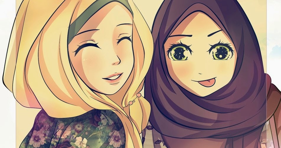 36+ Gambar Kartun Muslimah Dua Sahabat | Design Kartun.
