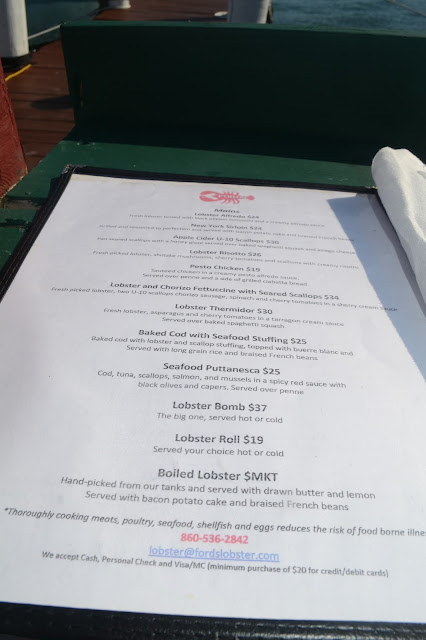 Ford's Lobster Menu and BYOB 