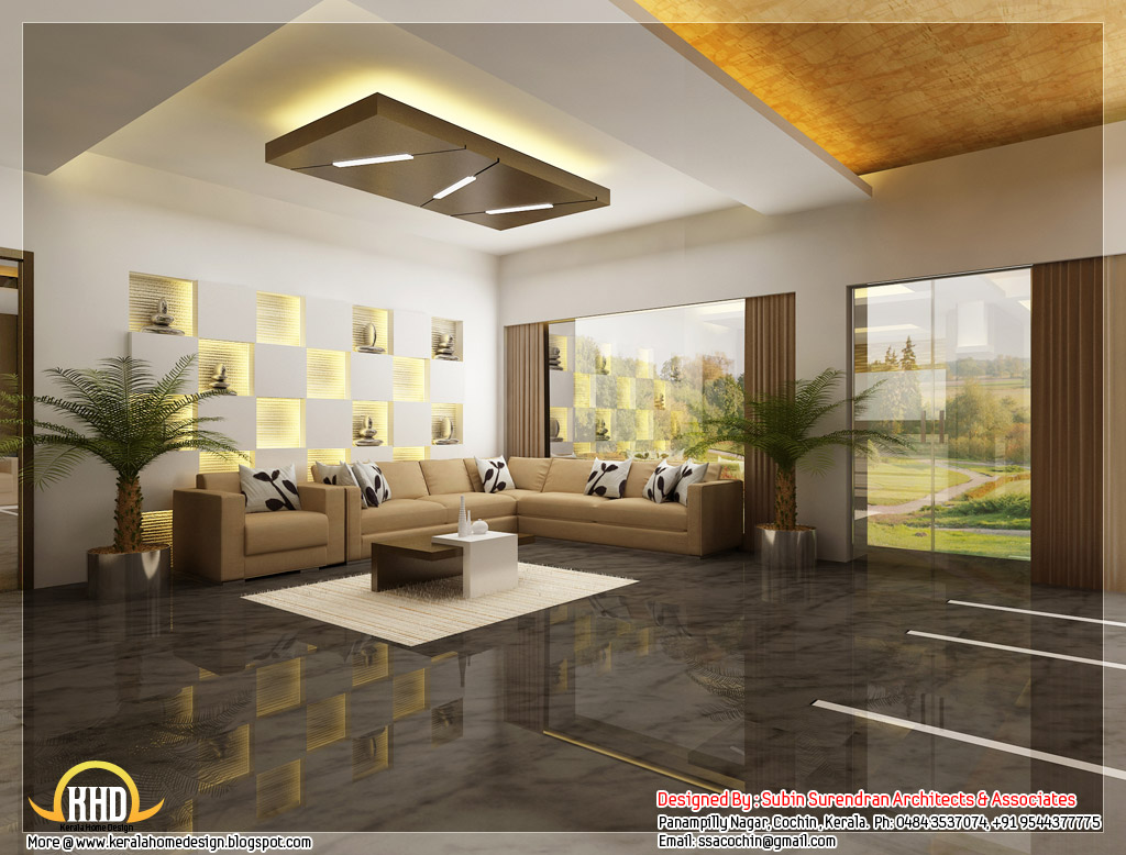 Beautiful 3D  interior office designs  Kerala  home  design  