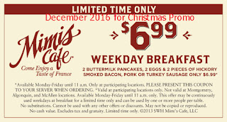 free Mimis Cafe coupons december 2016