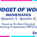 BUDGET OF WORK in MATH (Based on MELCs) Free Download