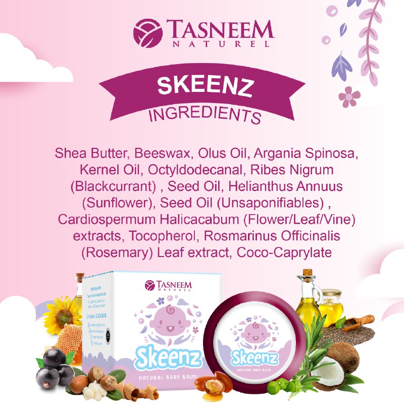 Bahan ingredients balm skeenz tasneem naturel