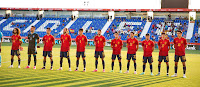 SELECCIÓN DE ESPAÑA. Temporada 2020-21. Marc Cucurella, Álvaro Fernñandez, Hugo Guillamón, Óscar Mingueza, Zubimendi, Abel Ruiz, Manu García, Ósar Gil, Brahim, Bryan Gil y Gonzalo Villar. ESPAÑA 4 LITUANIA 0. 08/06/2021. Partido internacional amistoso. Leganés, Madrid, estadio de Butarque. GOLES: 1-0: 3’, Hugo Guillamón. 2-0: 23’, Brahim Díaz. 3-0: 53’, Miranda, de tiro libre directo. 4-0: 71’, Javi Puado.