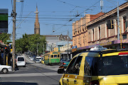 Waiting at lights in Church Street, Richmond, viewing rare Melbourne hill . (mar melbourne )