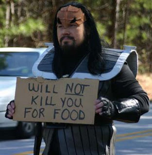 funny homeless sign klingon