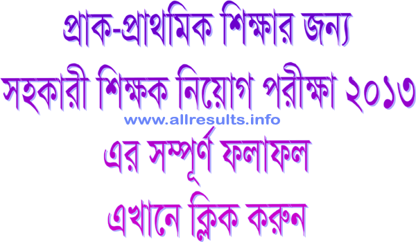 primary school assistant teacher job 2013 final result, dpe.gov.bd