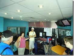Inside a radio station studio on the tour