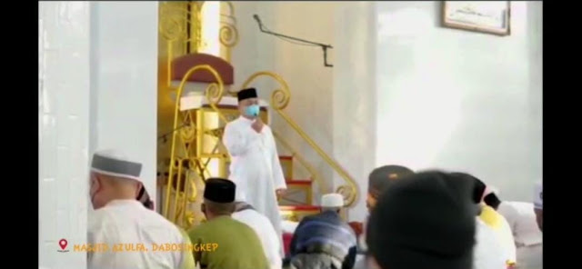 Di Masjid Azulfa, Bupati Imbau Masyarakat Tetap Patuhi Prokes