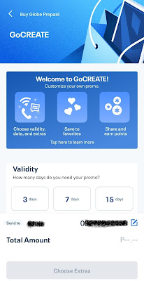 Globe GoCREATE interface