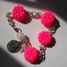 braccialetto rosa neon morositas fimo