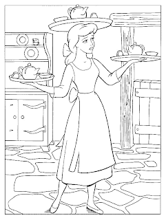Cinderella coloring pages of her difficult housework