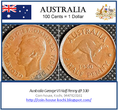 Australia George VI Half Penny @ 100