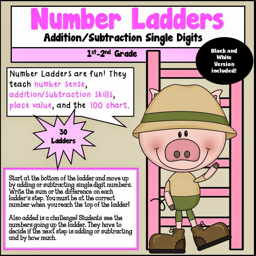  Number Ladders Single Digit Addition