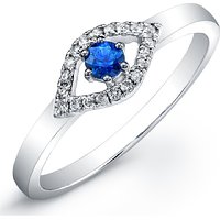 Victoria Kay 14K White Gold Diamond And Blue Sapphire Evil Eye Ring
