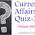 February Current Affairs Quiz-2 (#currentAffairs)(#compete4exams)(#eduvictors)