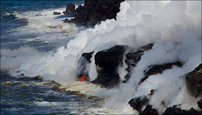 Pacific Ocean lava entry
