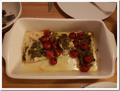 Fish with pesto - cooked by Pieter