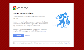 Google Chrome malware warning