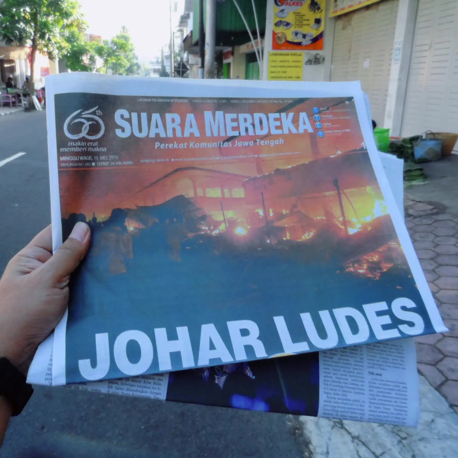 Menemukan Suara Merdeka 10 Mei 2015, Pasar Johar terbakar — Blogombal.com 