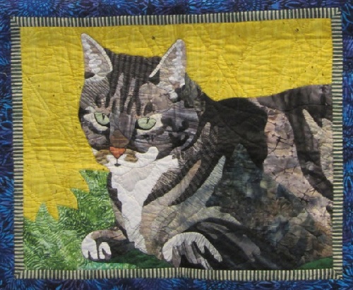 cute animal quilt art by Nancy Brown