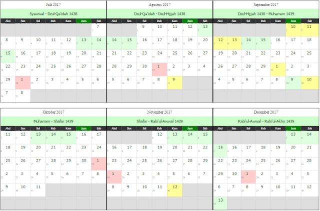 Takwim Kalendar Islam 2017