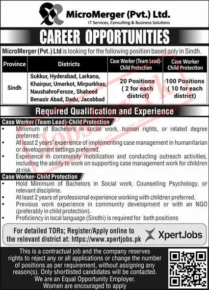 Micromergers Private Limited Jobs 2023 - www.xpertjobs.pk 2023