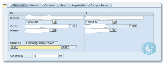 SAP Movimiento Traspaso 411 K - Consultoria-SAP