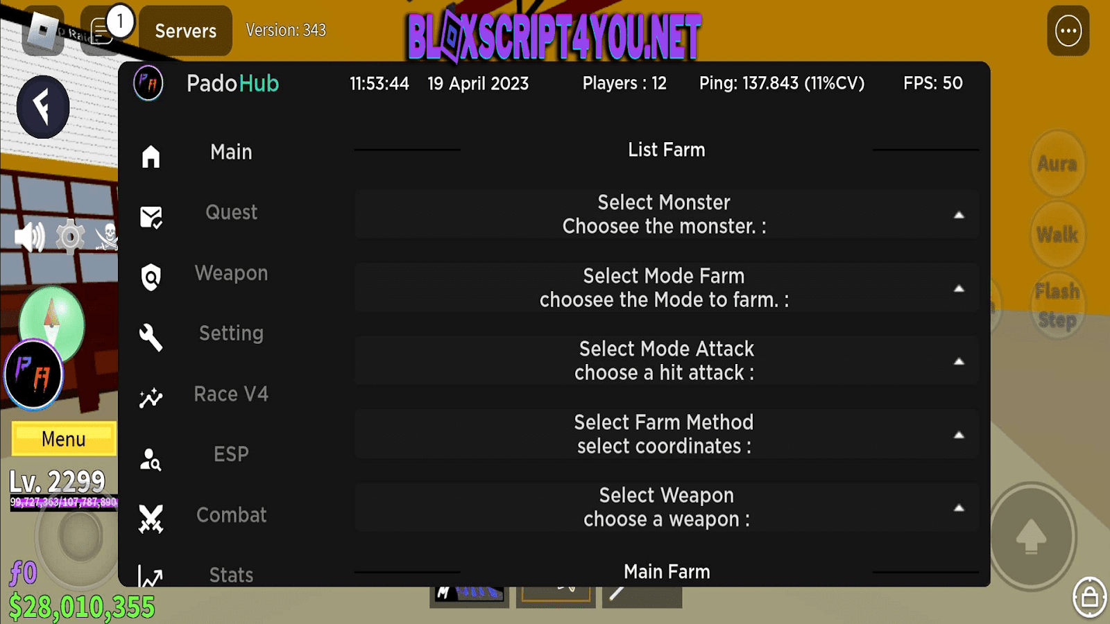 PadoHub Blox Fruits Script