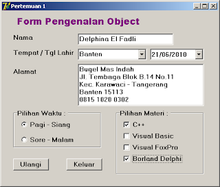 Pengenalan Objek Delphi