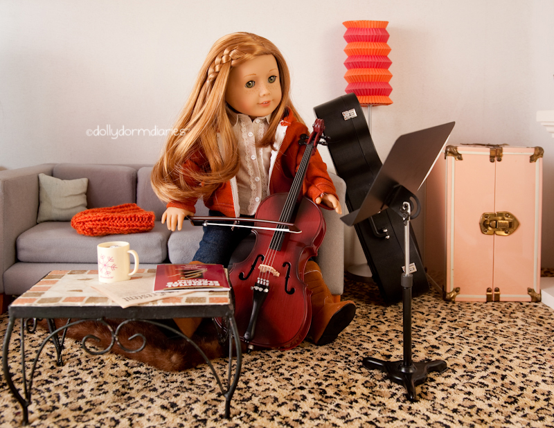 GOTY American Girl Doll Mia plays her cello, 18 inch doll diaries at our American Girl Doll House. Visit our 18 inch dolls dollhouse!