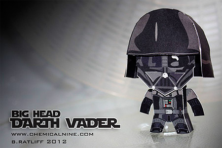 Big Head Darth Vader Paper Toy
