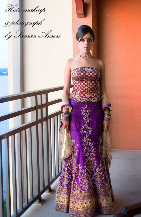 Traditional Indian Bridal Lengha in Purple Exquisite Purple Modern