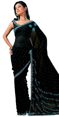 beautifaul black saree design