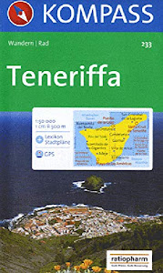 Kompass Karten, Teneriffa: Wander- , Bike-, Freizeit- und Straßenkarte. GPS.