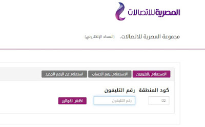 الاستعلام عن فاتورة النت tedata we برقم التليفون الارضى 2021