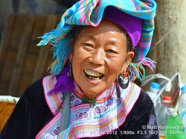 close up, portrait, street portrait, headshot, Vietnam, hill tribe, Hmong, Hmong woman, traditional Hmong costume