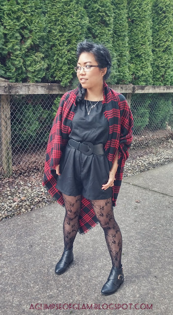 OOTD Black and Plaid Newchic Review - Andrea Tiffany aglimpseofglam