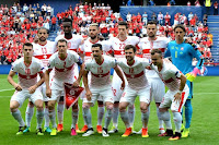 SELECCIÓN DE SUIZA - Temporada 2015-16 - Ricardo Rodriguez, Johan Djourou, Valon Behrami, Fabian Schaer, Haris Seferovic y Yann Sommer; Granit Xhaka, Stephan Lichtsteiner, Blerim Dzemaili, Admir Mehmedi y Xherdan Shaqiri - ALBANIA 0 SUIZA 1 (Schan) - 11/06/2016 - Eurocopa de Francia 2016, grupo A - Lens, Francia, Stade Bollaert-Delelis