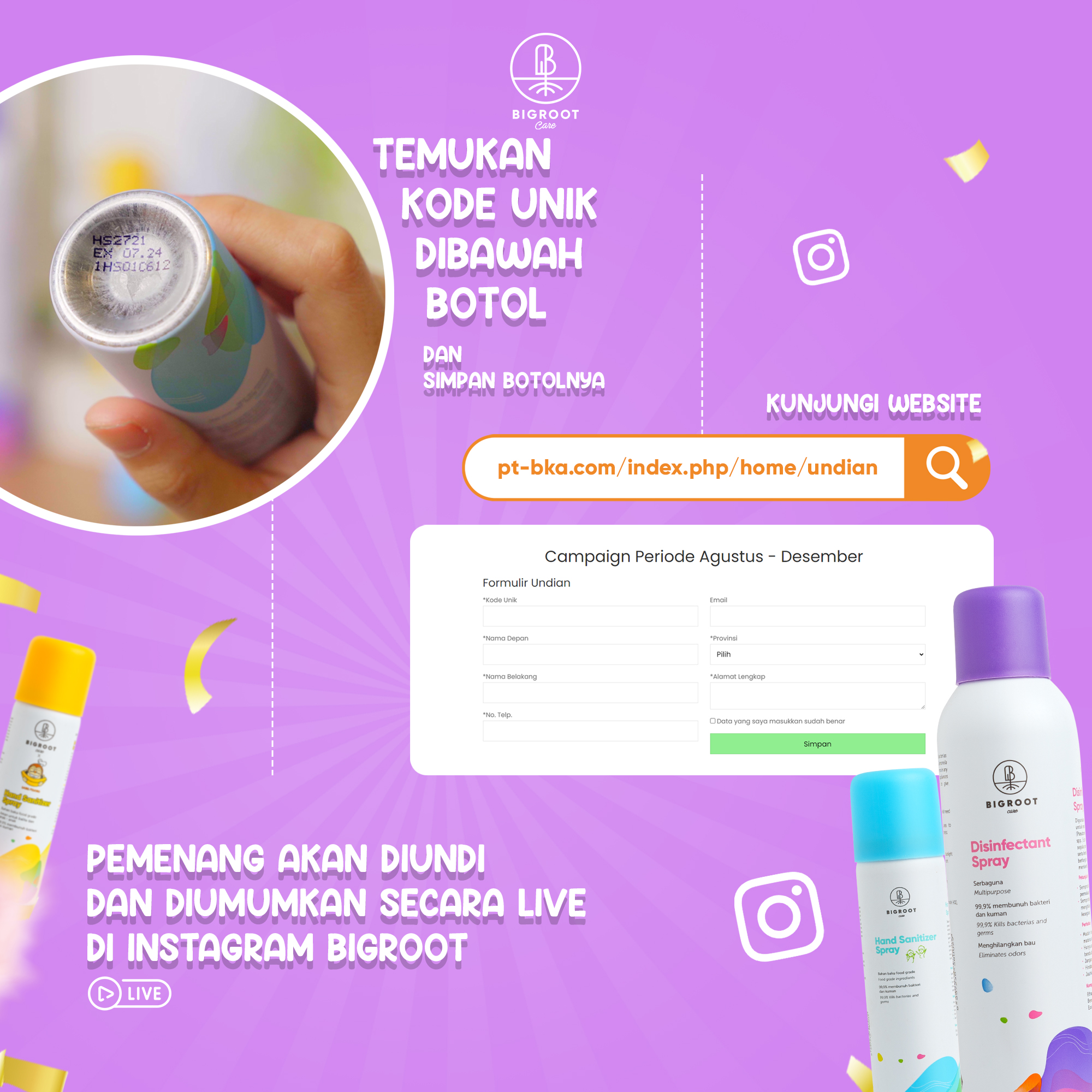 Info Kontes - Undian Bigroot Care Berhadiah Emas, Uang tunai, Smartphone