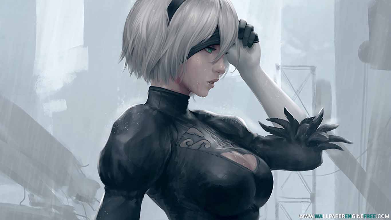 Download NieR Automata Raindrops 81 Wallpaper Engine Free